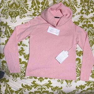 Luxury Cashmere Pink Cowlneck Sweater